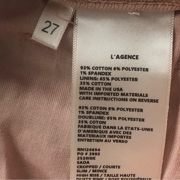 Lagence Slim High Rise Jeans Dusty Pink 27 - Picture 5 of 11